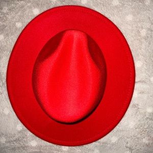 Red fedora hat